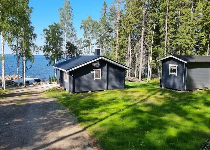 Mukava Pieni 2-4h Moekki Min 2 Vrk Saimaan Rannalla, Poreallas, Puusauna, Wi-fi, Smart Tv, Parivuode Ja Vuodesohva * 萨翁林纳